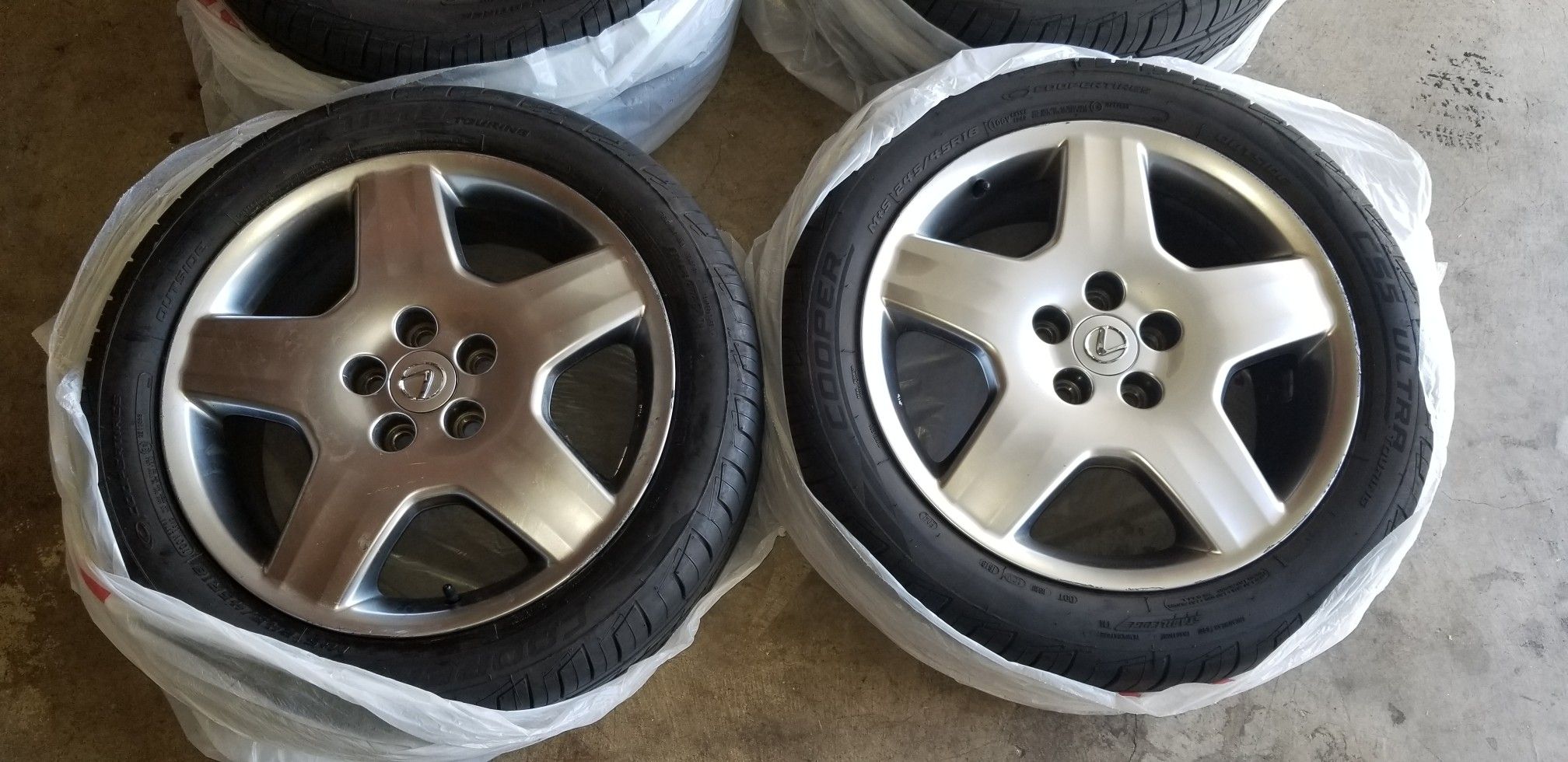 Stock Lexus rims on p245/45r18 Cooper tires (almost new tires)