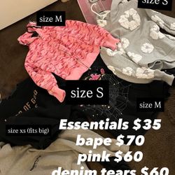 essentials, pink, bape, denim 