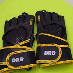 DRB Dribbling Greco fitness gloves in black and yellow suede leather
