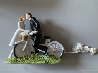 Weddingstar Porcelain A Kiss About Ve Bicycle Couple Wedding Topper