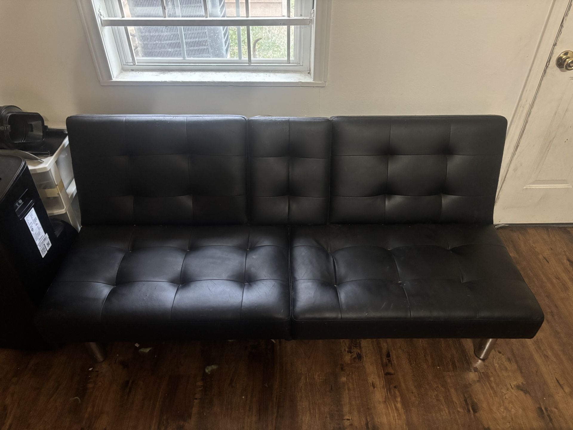 2 In One Leather Couch And Futon