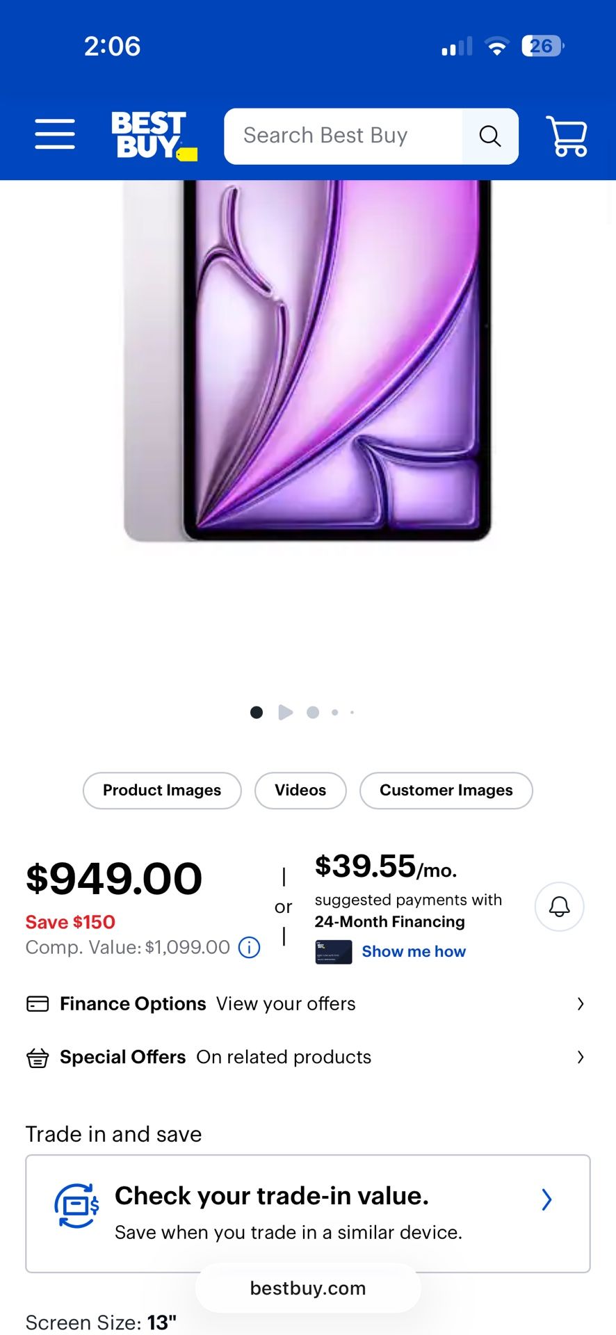 iPad Air 13-inch (M3) Wi-Fi 512gb