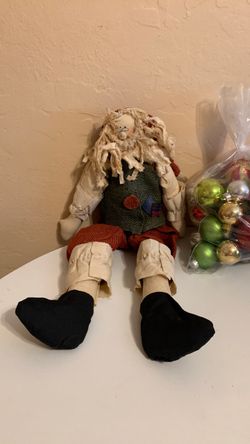 Vintage Handmade Folk-Art Style Cloth Santa Claus