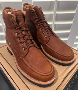 NEW Tecovas The Rugged Moc Saddle WP Cowhide Leather Lace Up Boots (Men’s Size 14)- $125