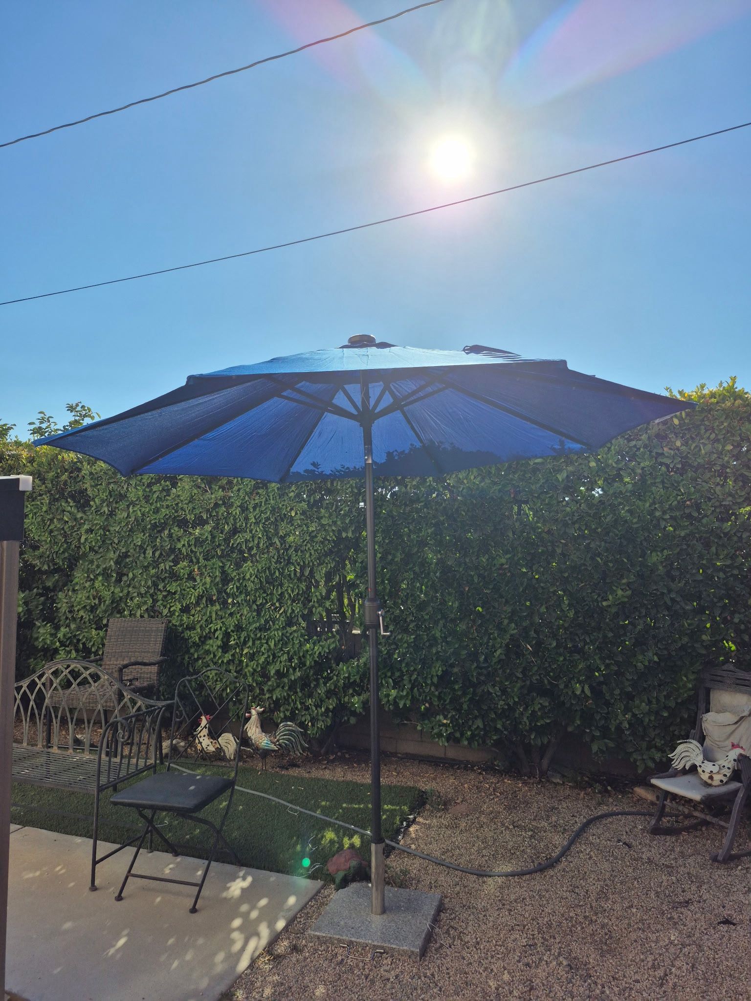 9” FT Solar Light Market Umbrella Patio Color: Blue Base Not Included