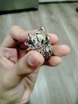 Bear Head Ring Silver 