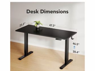 Black Adjustable Standing Desk 47.3in wide