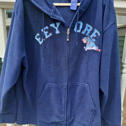 Womans 3xl Disney Eeyore Full Zip Fleece Jacket