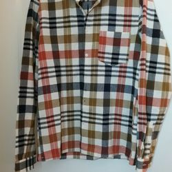Zaras Mens Small Colorful Plaid Shirt.