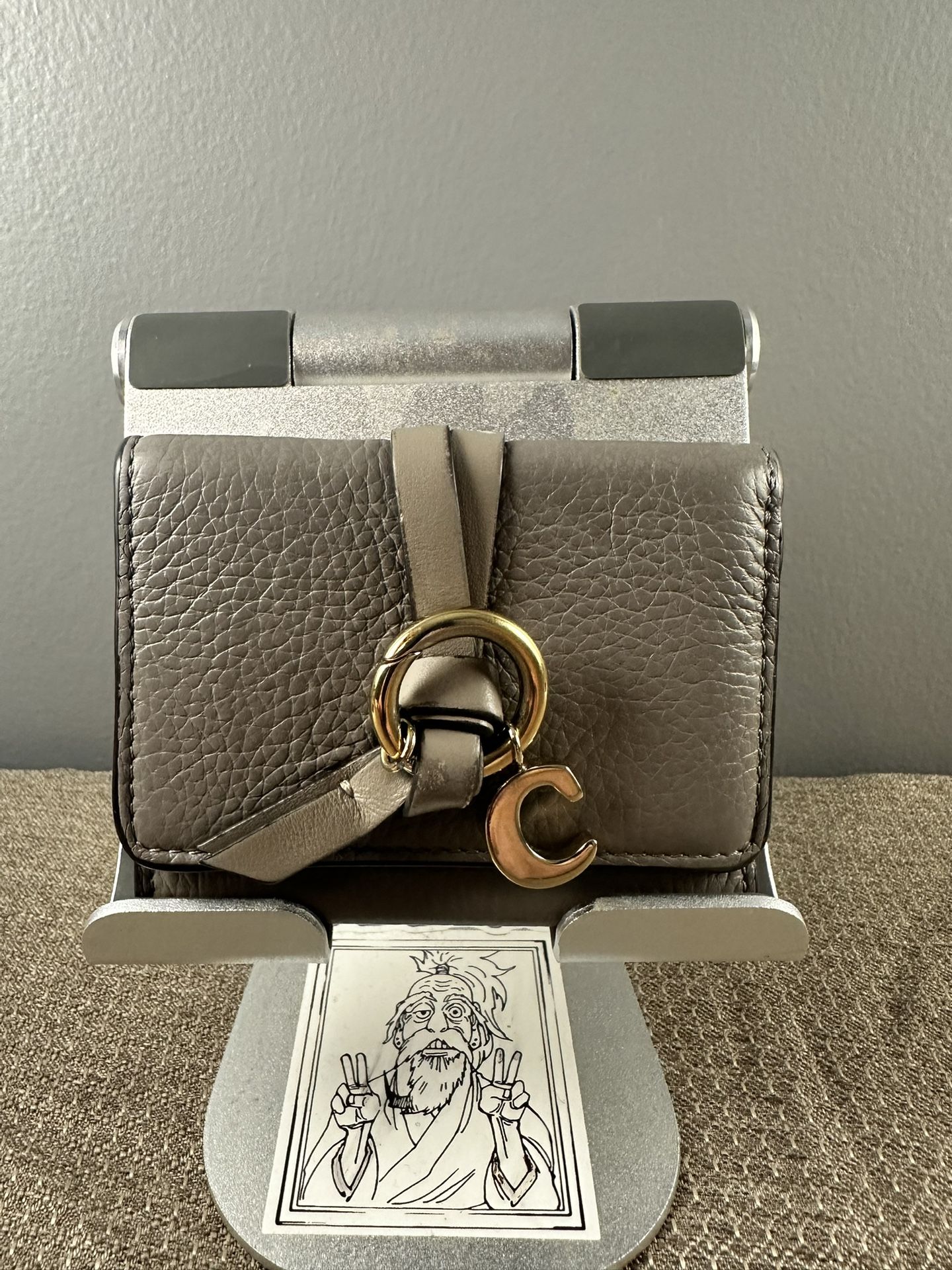 Chic Grey Leather Chloe wallet