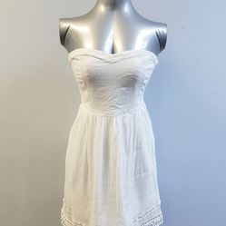 Womens White Strapless Dress Size 10