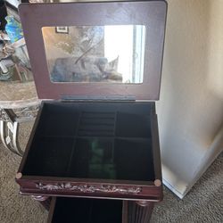 Cherry Finish Jewelry armoire