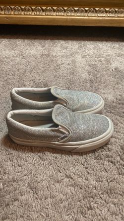 Vans Silver Glitter Slip-On Sk8 sneakers size 13.5 US