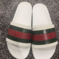 Gucci Men's Web Signature Stripe Slide Sandals