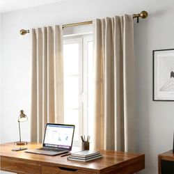 Curtain Rods for Windows 30 to 88 Inch Adjustable Heavy Duty Metal,1 Inch Telescoping Splicing Extendable Decorative Modern Rustic Long Blackout Drape