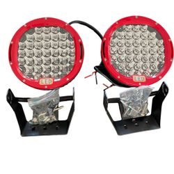 Nilight 9-Inch 185W Red Round Spot LED Light (Pair)
