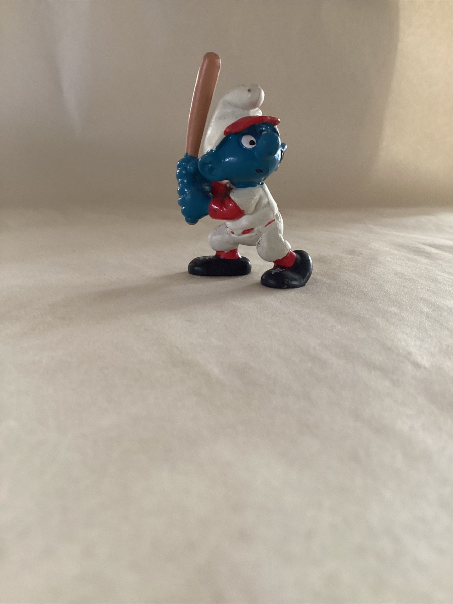 Vintage 1981 Smurfs 20129 Baseball Batter Smurf Peyo Schleich Portugal