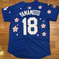 Blue Yamamoto Los Angeles Dodgers X Murakami Tokyo series Jersey