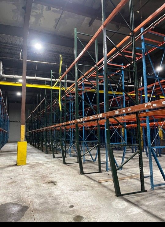 Slotted Ridgurack style pallet Racking. 29 Sections