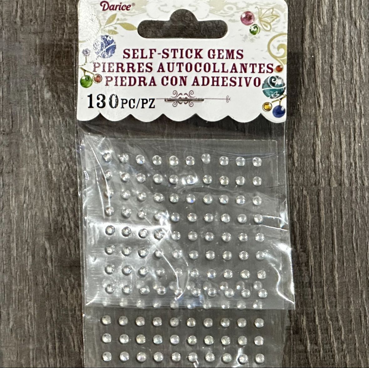 New Pack of 130 Self-Stick Gems Self-Adhesive Crafting Embellishments