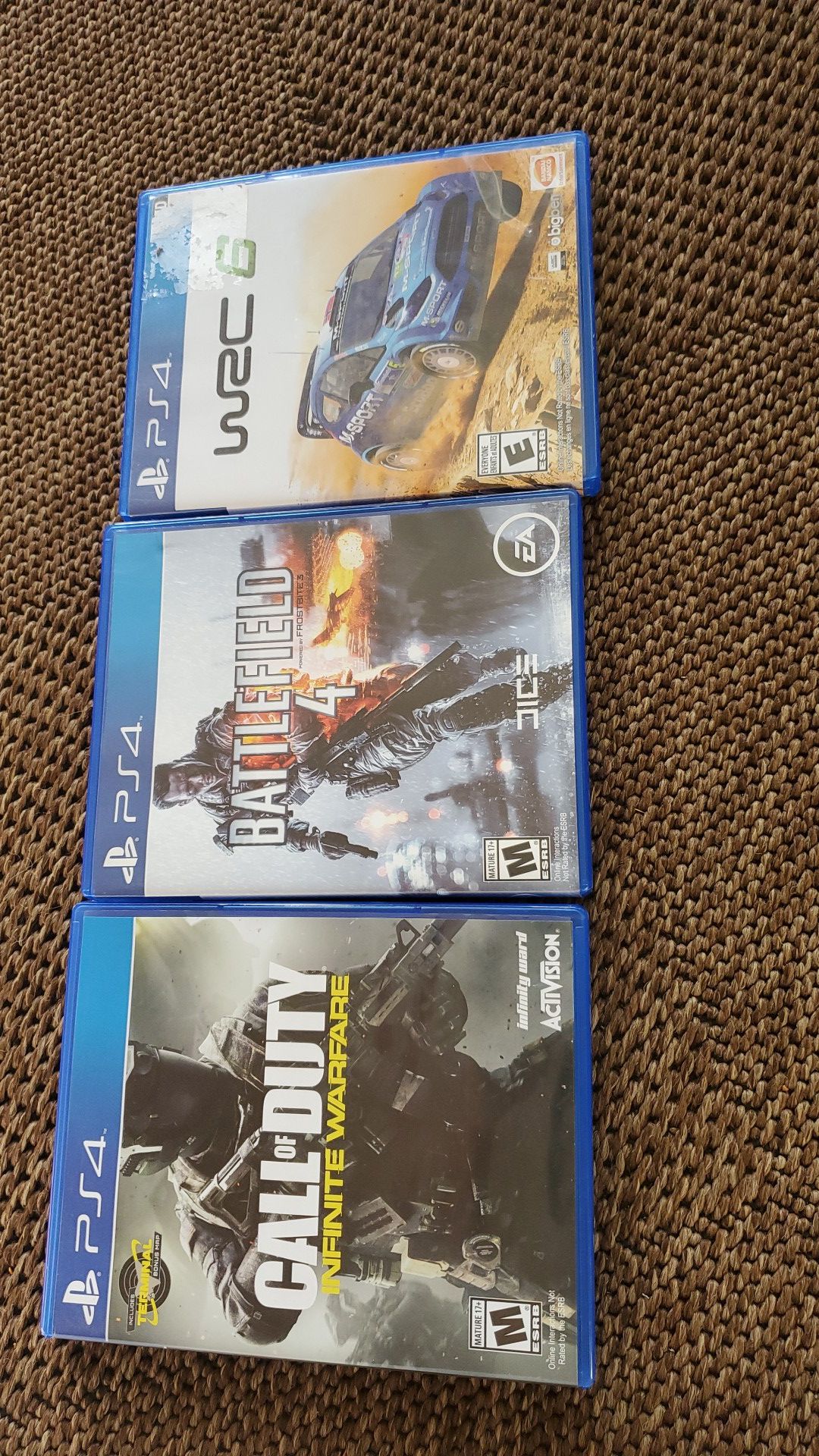 Call of duty,battlefield 4, and wrc 6 ps4