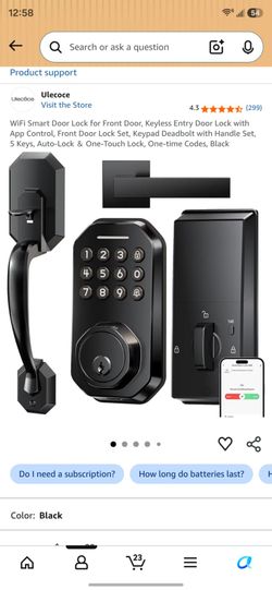 Brand New - WiFi Smart Door Lock for Front Door, Keyless Entry Door Lock
