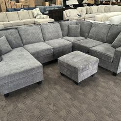 Large Reversible Charcoal Gray Sectional Set (also Comes In Black!)