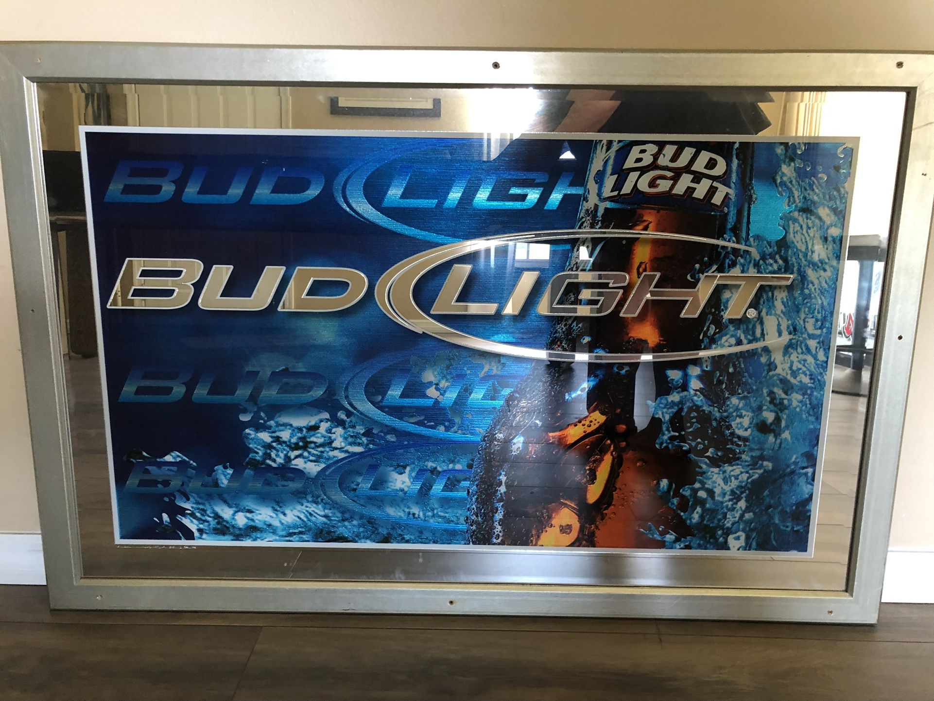 Extremely Rare Beveled Bud Light Mirror 2006