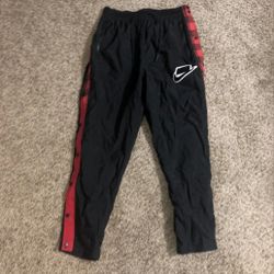 New Nike Pants Men's Size Large Windbreaker Woven Wind Joggers Black Red Plaid Tearaway $120  