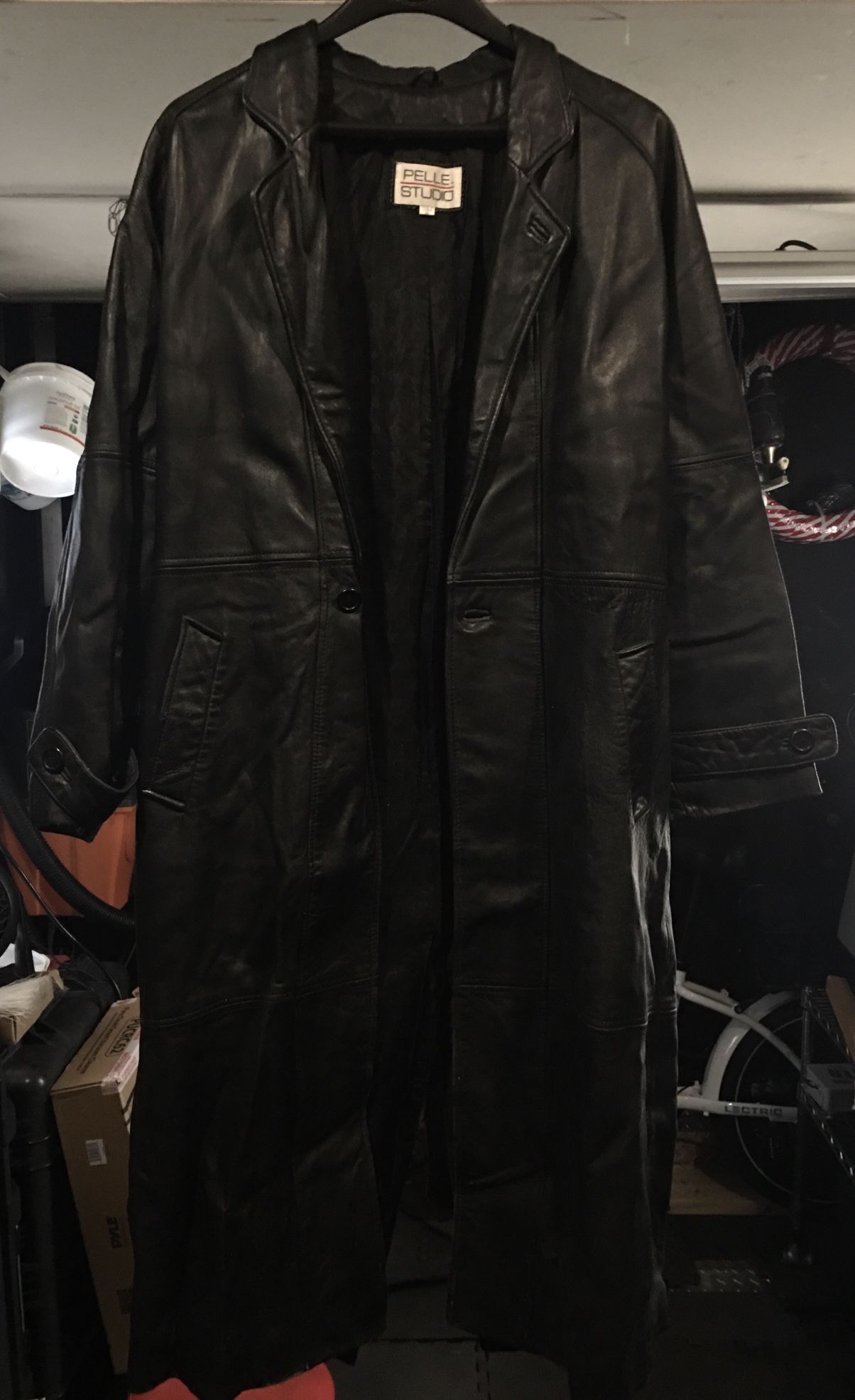 Mens Full Length Early 90’s Vintage Leather Jacket