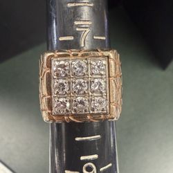 14k Nugget Diamond Ring