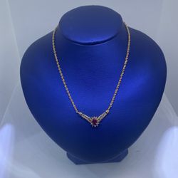 10KT Gold Rope Chain W/Pendant 