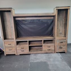 Large Entertainment Center Orig $1,500 Ashley Brand, Industrial Chic
