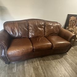 Brown Leather Couch And Loveseat