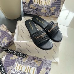 Christian Dior Paris Black Slide Sandals size 38