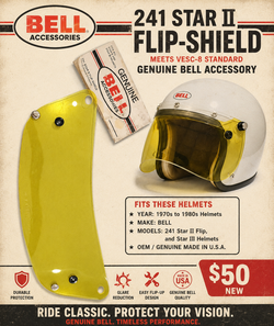 Vintage BELL Helmet Yellow Shield