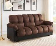 New Brown Microfiber Futon. 86x36x37H: 86x53x25H. Free Delivery!
