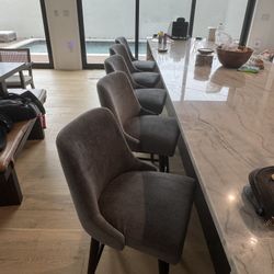 Set of 4 Like New Upholstered Swivel Counter Stools - 5th Free