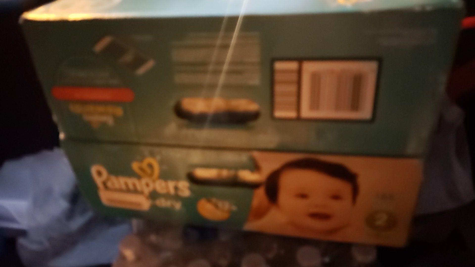 Pampers size 2 baby diapers.