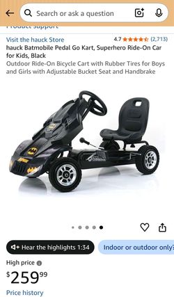 Hauck Batman Batmobile Pedal Go Kart for Kids