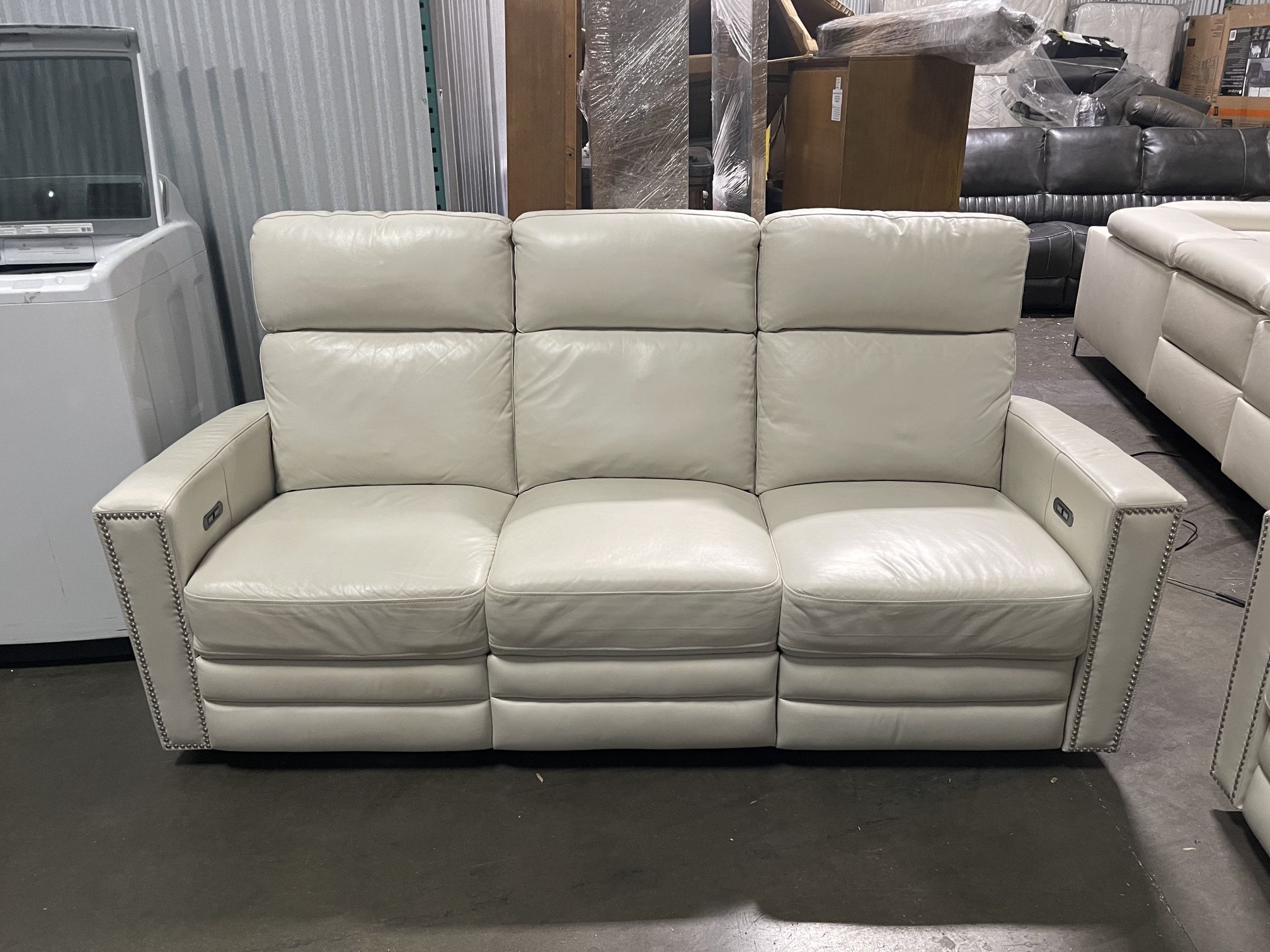 Altera White Leather Reclining Sofa And Loveseat!