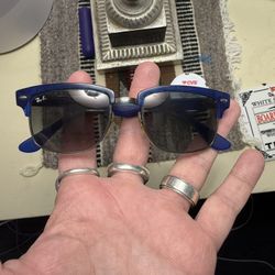 Extremely RARE Blue Rayban Wayfarer Sunglasses 