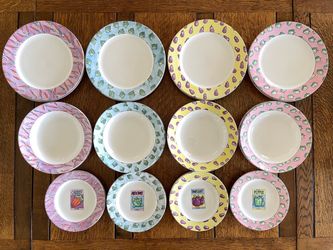 Vegetable Garden Ceramic Plate Set – 24 Pieces