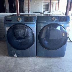 Blue Samsung Washer And Electric Dryer Matching Set
