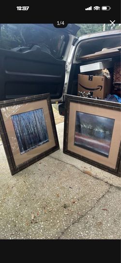 2 framed picture lithograph large