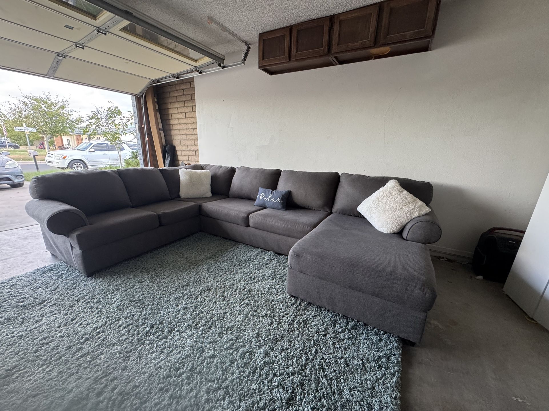 Gray Sectional Sofa Couch Sala
