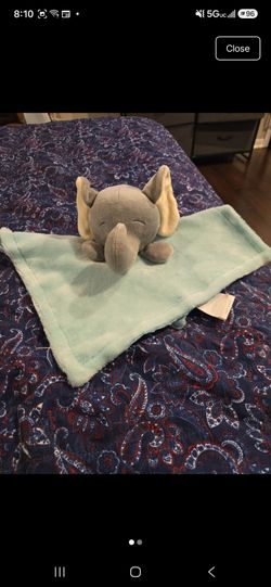 Elephant Plush Baby Security Blanket Lovey