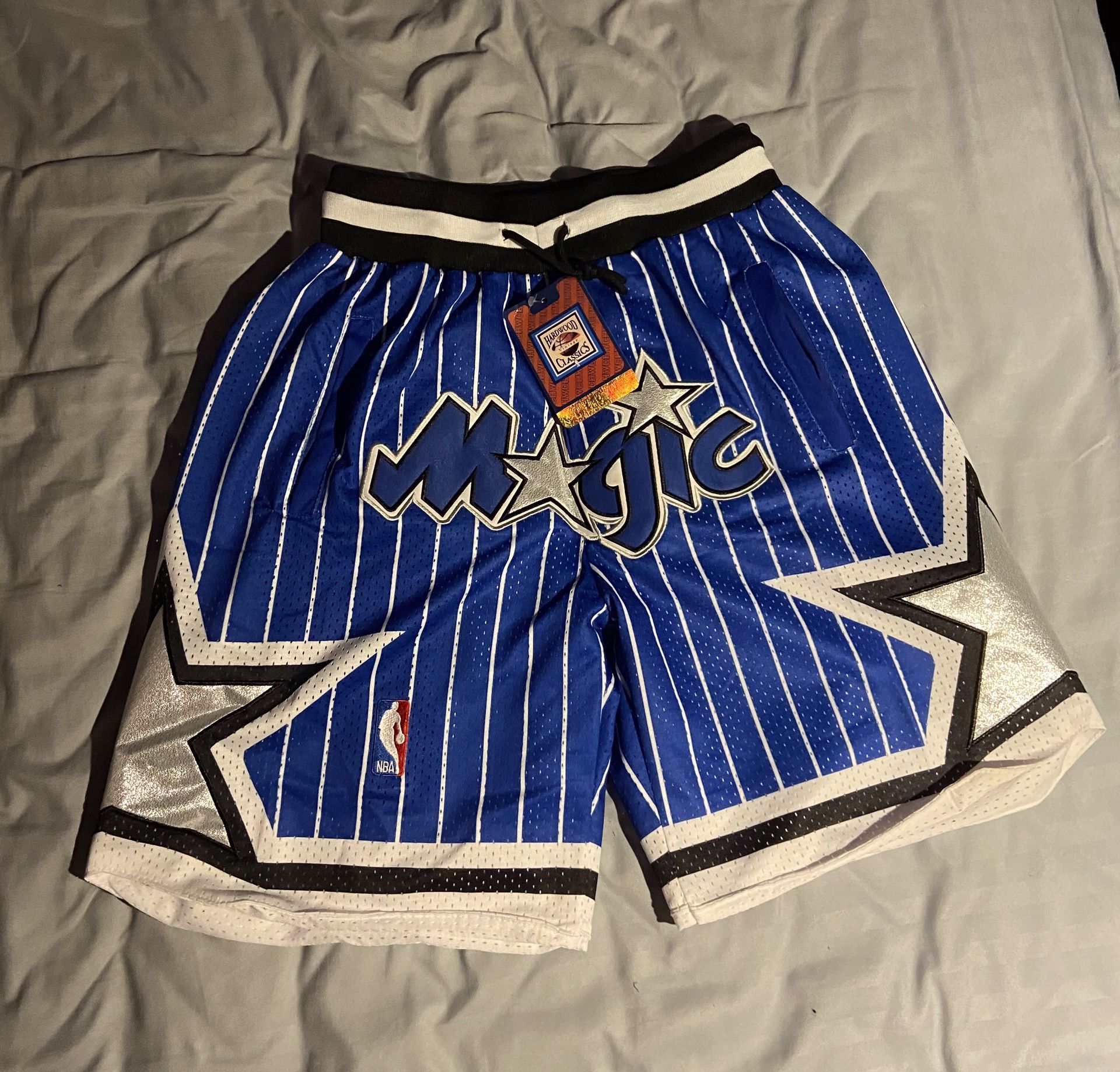 ORLANDO MAGIC JUST DON NBA BASKETBALL SHORTS BRAND NEW WITH TAGS SIZES SMALL AND LARGE AVAILABLE