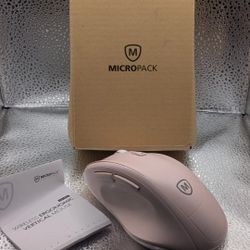 Micropack Wireless Ergonomic Vertical Mouse Pink Bluetooth & 2.4G w/ USB...