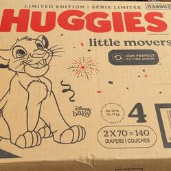 Huggies Little Movers Disney 140 Count Diapers Pampers New 